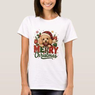 T-shirt Joli Poodle Joyeux Noël