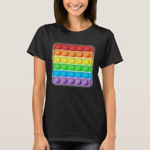 T-shirt Joli Pop It carré arc-en-ciel Pop It coloré Fidget