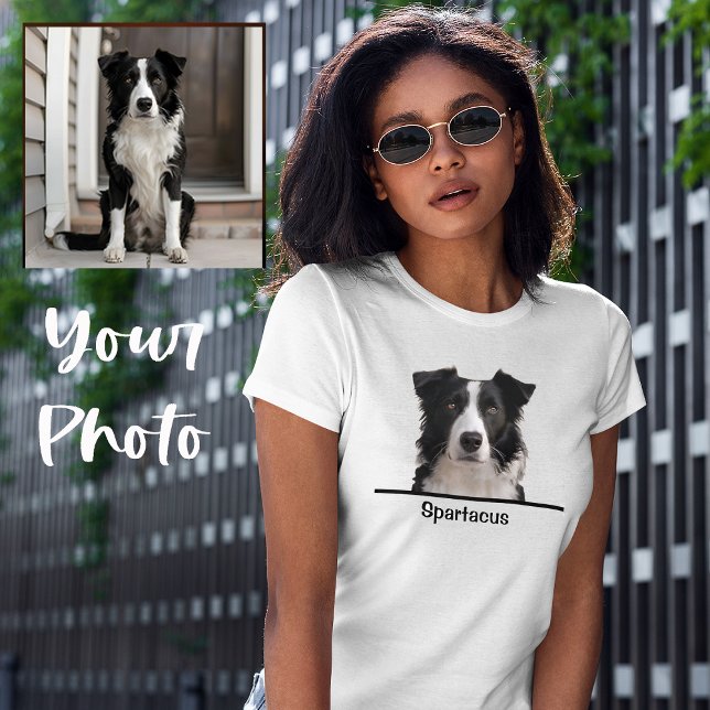 T-shirt Joli portrait de chien personnalisé simple et sur  (Créateur téléchargé)