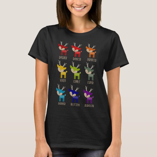 T-shirt Joli Rainbow Reindeer Tacky Noël (Devant)