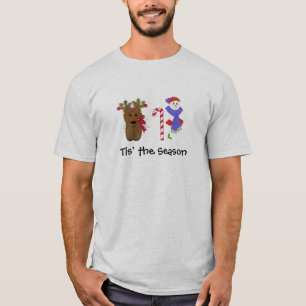 T-shirt Joli renne de Noël et bonhomme de neige