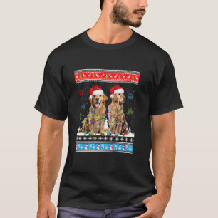 T-shirt Joli repêcheur d'or Chien Reindeer Noël laid