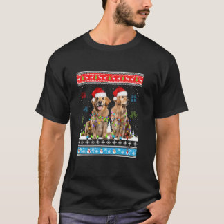 T-shirt Joli repêcheur d'or Chien Reindeer Noël laid