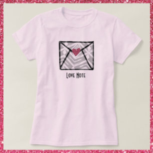 T-shirt Joli rose Love Note Coeur
