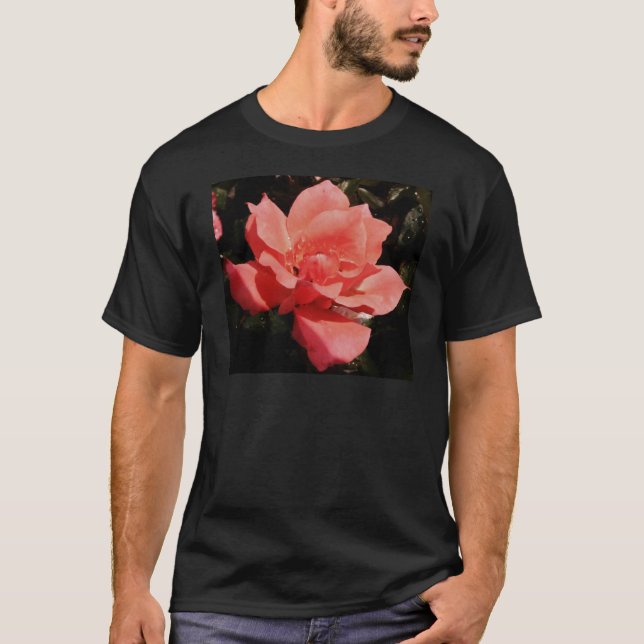 T-shirt Joli rose rose Peach floral (Devant)