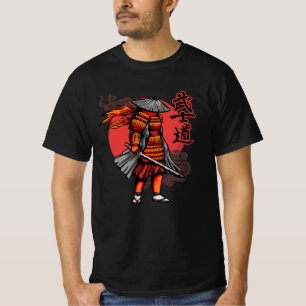 T-shirt Joli Samouraï Rétro - Samouraï Tenant un Katana