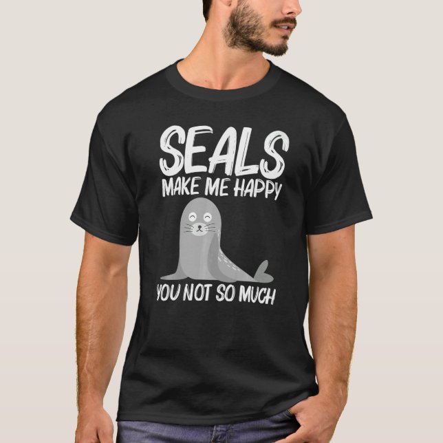 T-shirt Joli Sceau Pour Hommes Femmes Zoo Lion De Mer Anim (Devant)