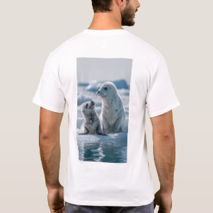 T-shirt Joli Seal de harpe pour bébé 3D et maman taper T-S