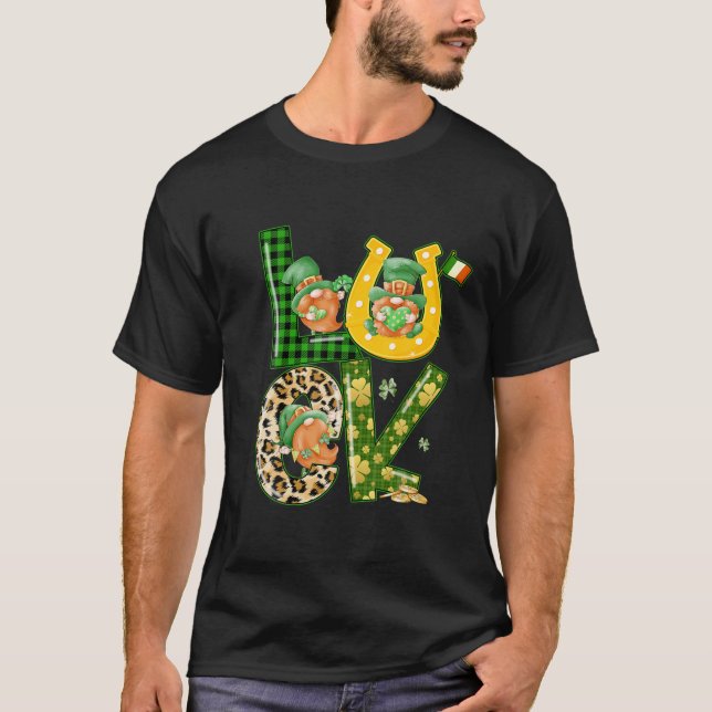 T-shirt Joli Shamrock Gnome Gnome Happy Jour de la Saint P (Devant)