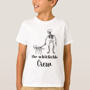 T-shirt Joli Skeleton Chien Walker Halloween Correspondanc