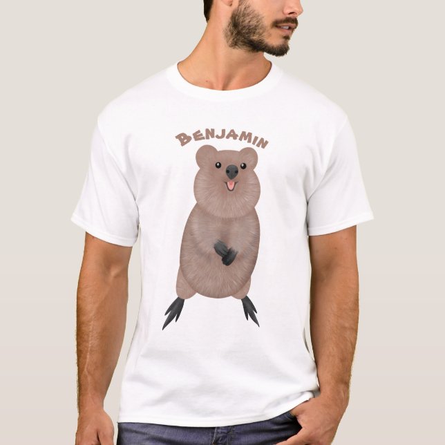 T-shirt Joli sourire mignon dessin animé quokka (Devant)
