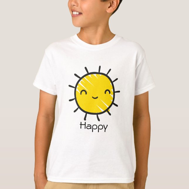 T-shirt Joli sourire soleil texte personnalisé (Devant)