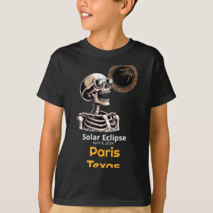 T-shirt Joli squelette éclipse solaire Paris Texas
