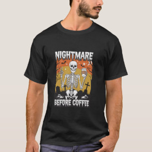T-shirt Joli squelette Nightmare avant café Funny Hallow