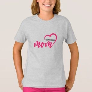 T-shirt Joli texte de design Je t'aime Maman pour les mère