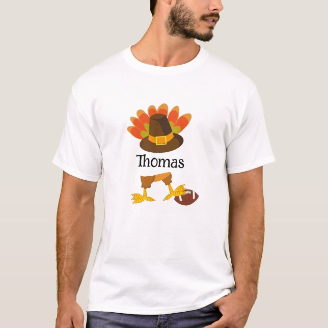 T-shirt Joli Thanksgiving Turquie Football Carton Personna (Devant)