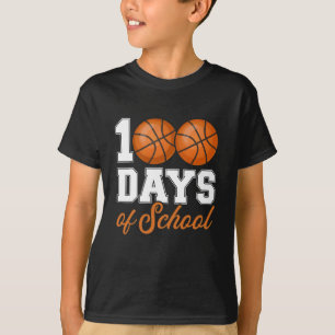 T-shirt Joli thème de basket-ball à l'école pour les 100 j