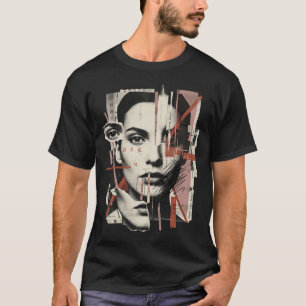 T-shirt Joli une fois brisé Collage de portrait fracturé