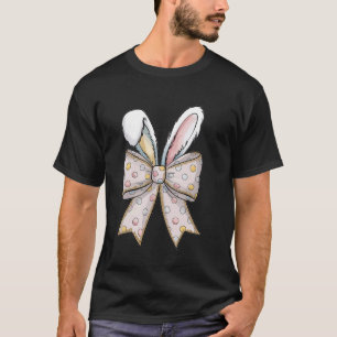 T-shirt Joli visage de lapin de Pâques Coquette Nœud Jour