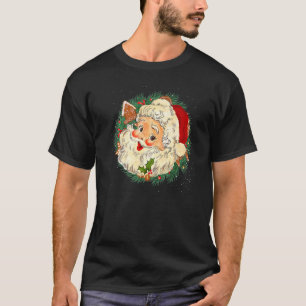 T-shirt Joli visage de Père Noël de Noël vintage Cadeaux d