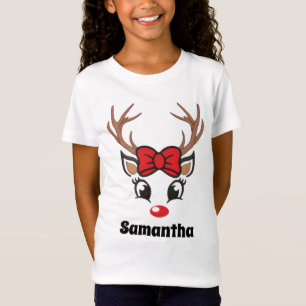 T-Shirt Joli visage de renne de Noël