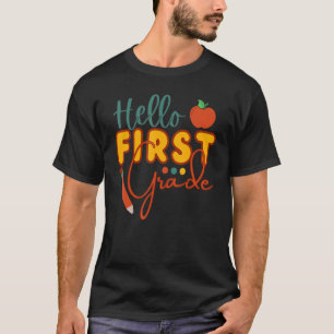 T-shirt Jolie 1ère Année Enfants De Retour À L'École Bonjo