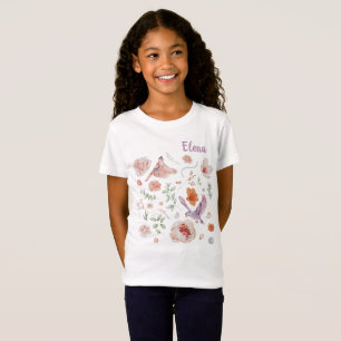 T-Shirt Jolie aquarelle Floral Hummingbird Monogramme