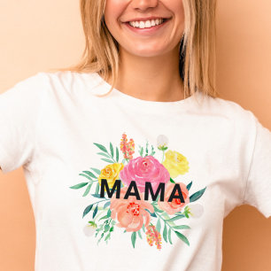 T-shirt Jolie aquarelle Floral MAMA Maman