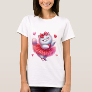 T-shirt Jolie Ballerine Félicité Chat Câlin Cœur Art🐱💖