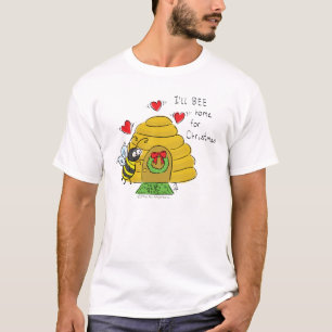T-shirt Jolie Bee Christmas Drôle Cartoon de vacances