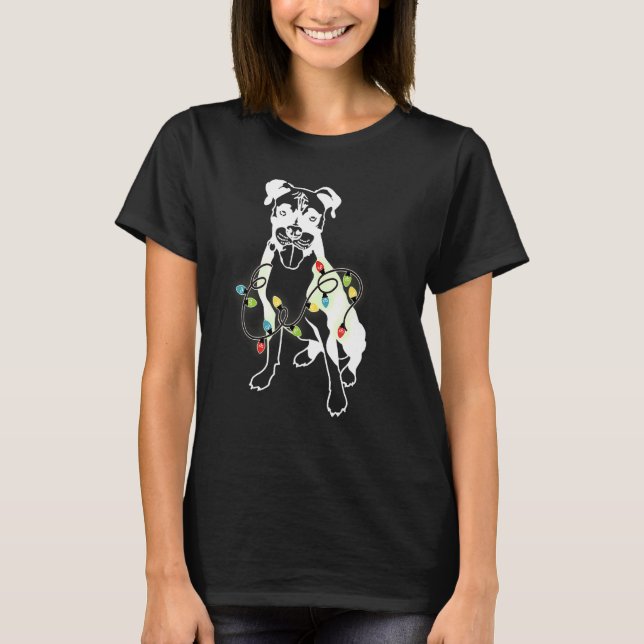 T-shirt Jolie boîte de Noël Arbre Lumière Pyjama Chien de  (Devant)