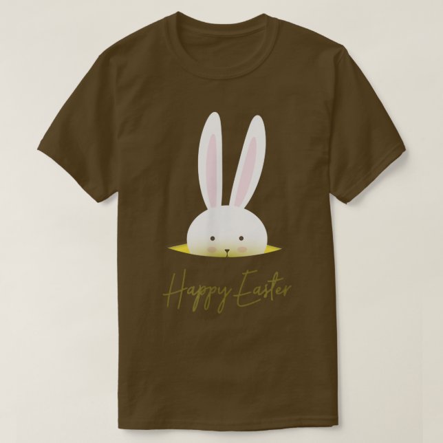 T-shirt Jolie carte de voeux pâques avec lapin Happy  (Design devant)