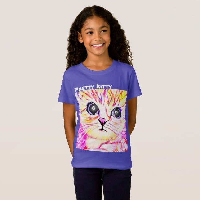 T-Shirt Jolie chemise de filles de Kitty (Devant entier)