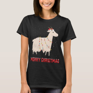 T-shirt Jolie chèvre Noël Arbre Lumières Noël Fêtes