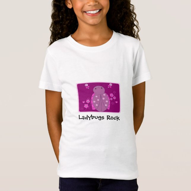 T-Shirt Jolie coccinelle rose et violette (Devant)