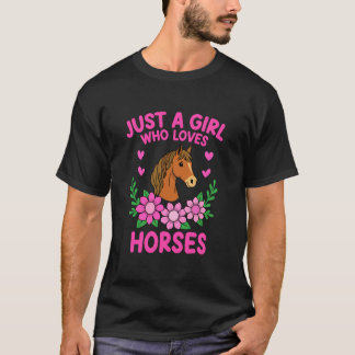 T-shirt Jolie Cowgirl Juste une Fille qui Aime les Chevaux