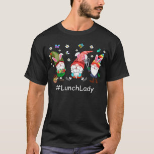 T-shirt Jolie dame de déjeuner Trois lapins Gnomies Oeufs