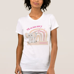T-shirt Jolie éléphant rose aquarelle