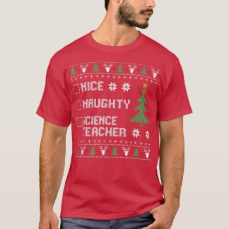 T-shirt Jolie enseignante de science vilaine affreuse Noël
