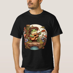 T-shirt Jolie esthétique de cottage Frog jouant du banjo s