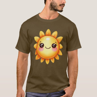 T-shirt Jolie et souriante aquarelle soleil tournesol