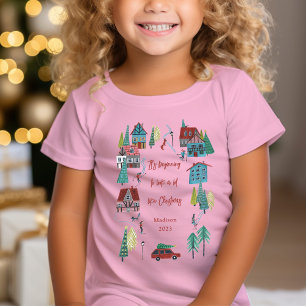 T-Shirt Jolie fête de Noël de ski nordique en village