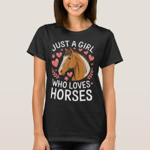 T-shirt Jolie Fille au Cheval Juste une Fille qui Aime les