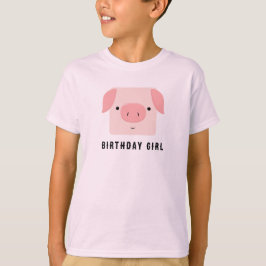 T-shirt Jolie fille d'anniversaire rose Piggy