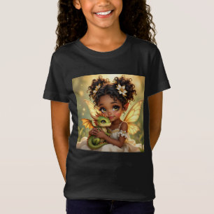 T-Shirt Jolie Fille Fée Anime et Dragon Chibi