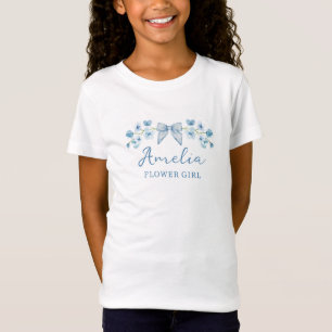 T-Shirt Jolie Fille Flore Bleue Fleur de Bow tendance