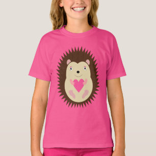 T-shirt Jolie Fille Hérisson Rose
