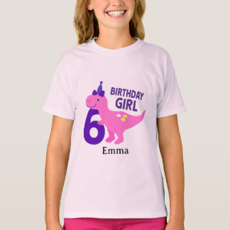 T-shirt Jolie fille pour son anniversaire de dinosaure - 6