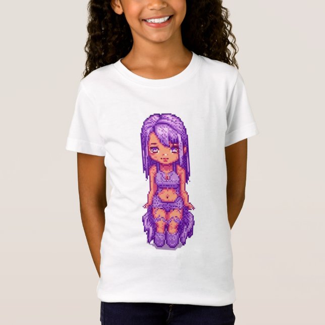 T-Shirt Jolie fille violette (Devant)