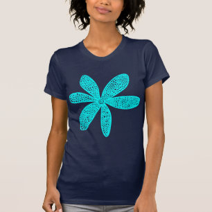 T-shirt Jolie Fleur - Cyan